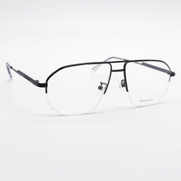 NEW BOTTEGA VENETA EYEGLASSES BV1109O 001 BLACK AVIATOR UNISEX EYEWEAR - Picture 2 of 8